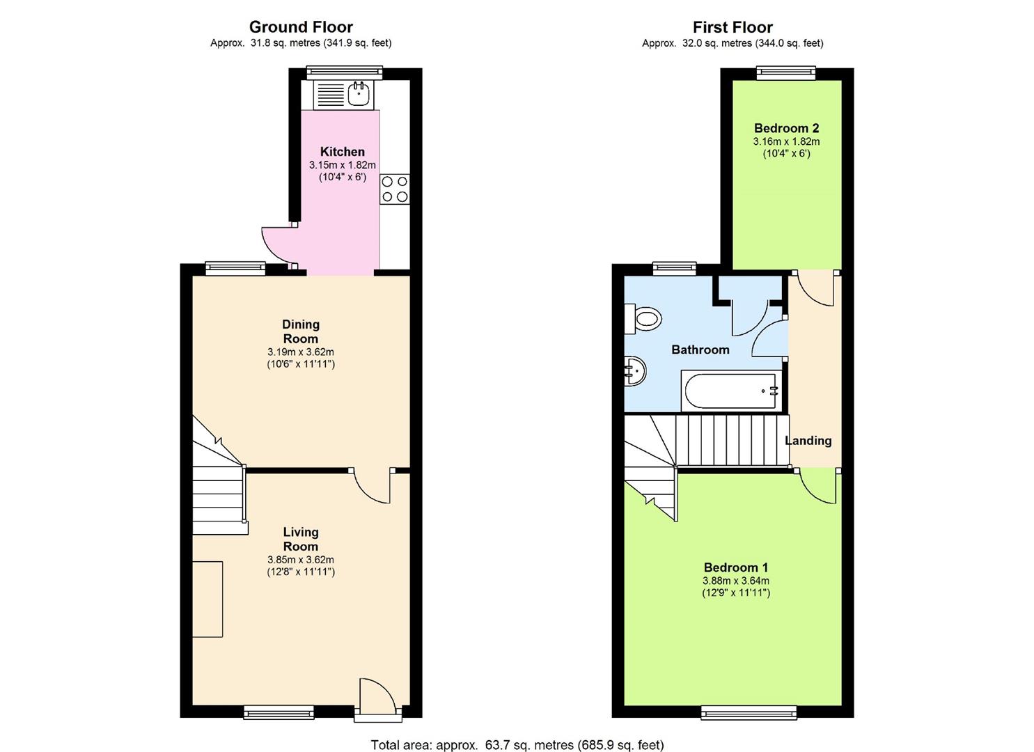 Foley Street, Hereford HR1, 2 bedroom terraced house for sale
