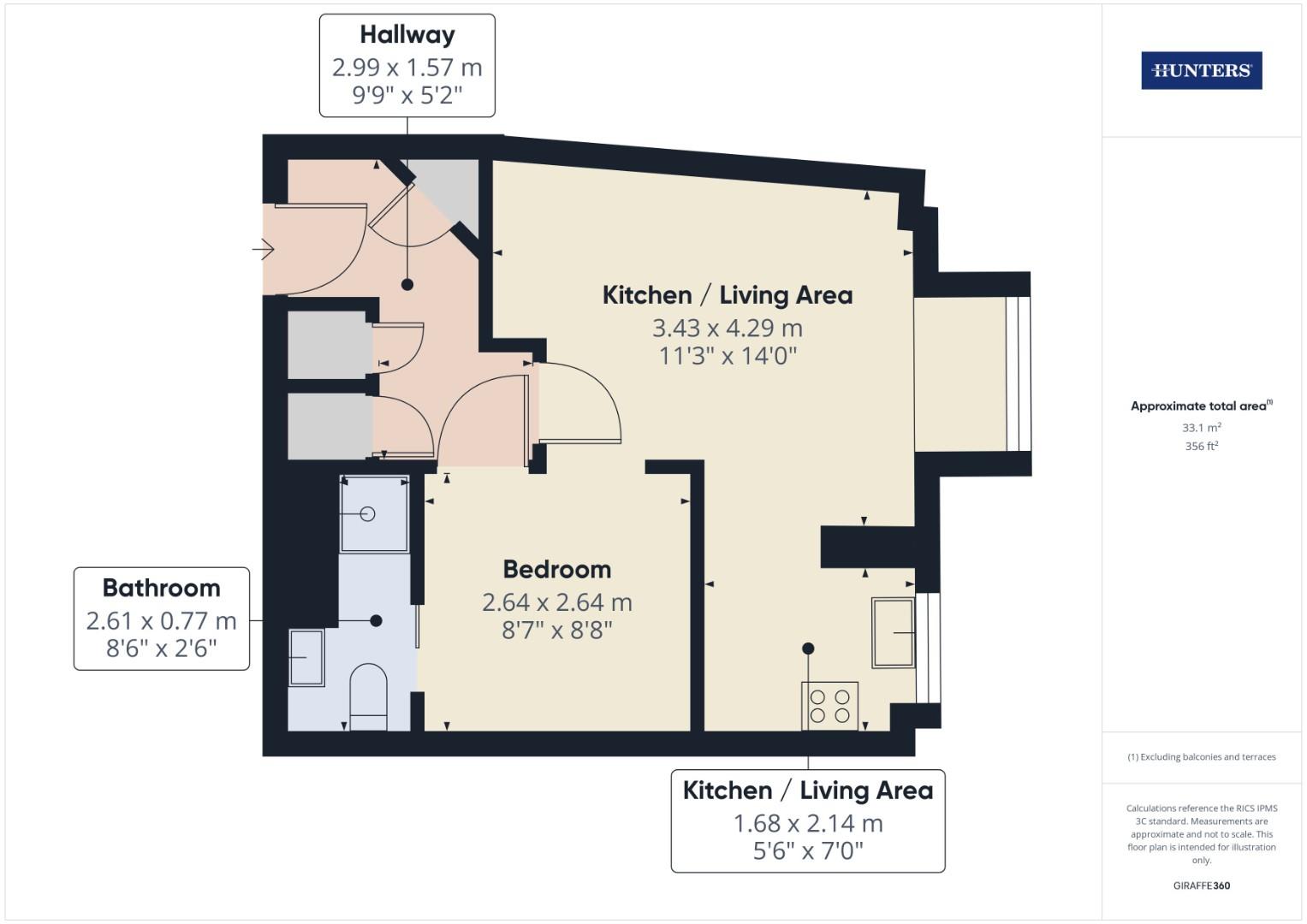Castle Place, Flat 3, 117 High Street, Southampton floorplan
