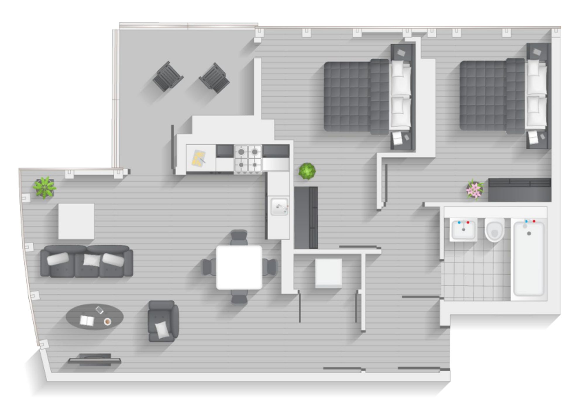 Two Bedroom Apts, Velocity Tower, 10 St Mary's Gate, Sheffield floorplan