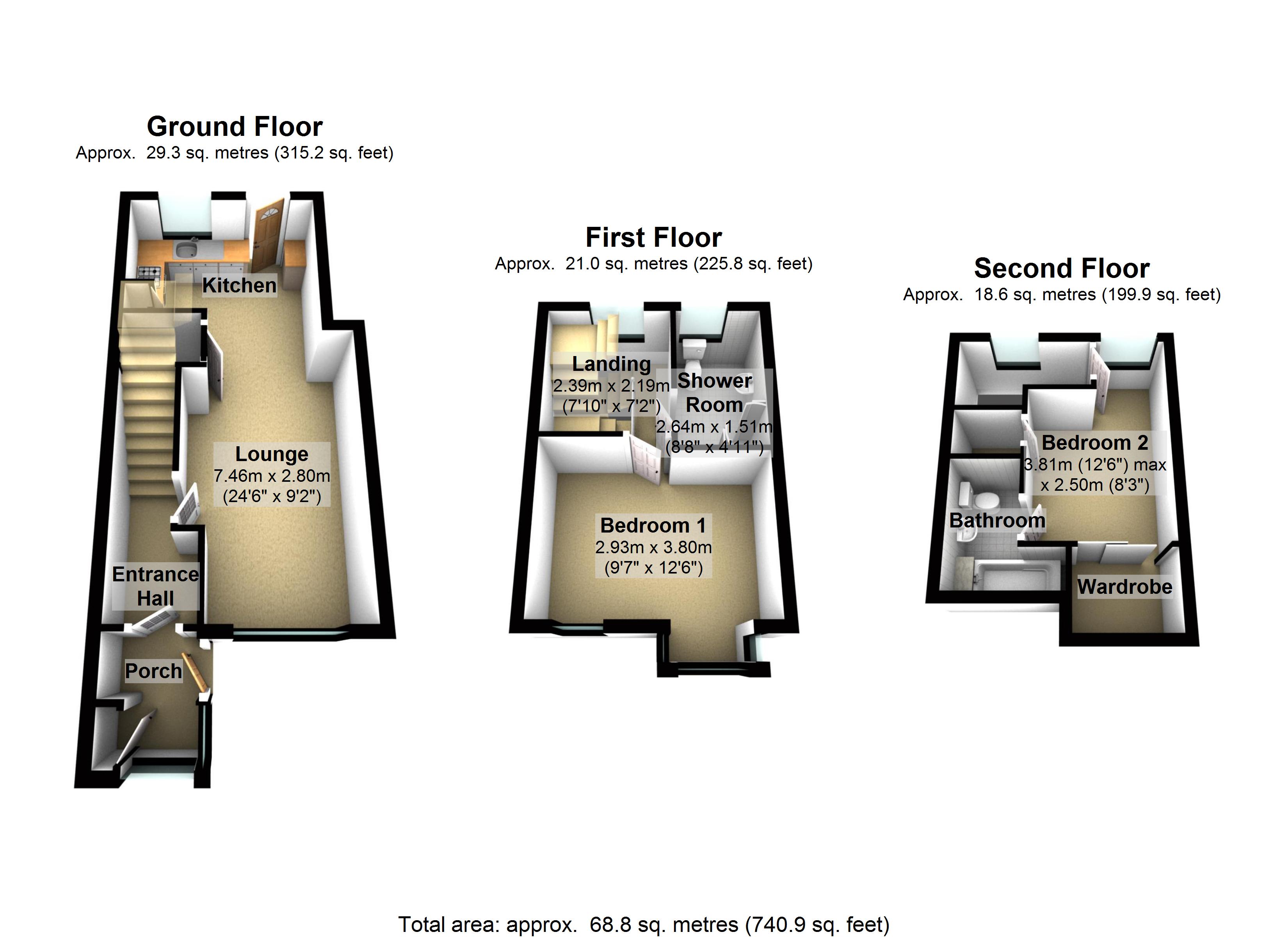 2 Bedrooms Town house to rent in Westminster Close, Sheffield S10