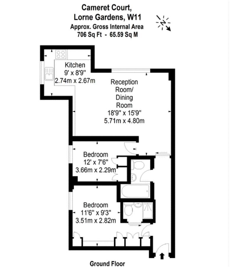 2 Bedrooms Flat to rent in Lorne Gardens, London W11