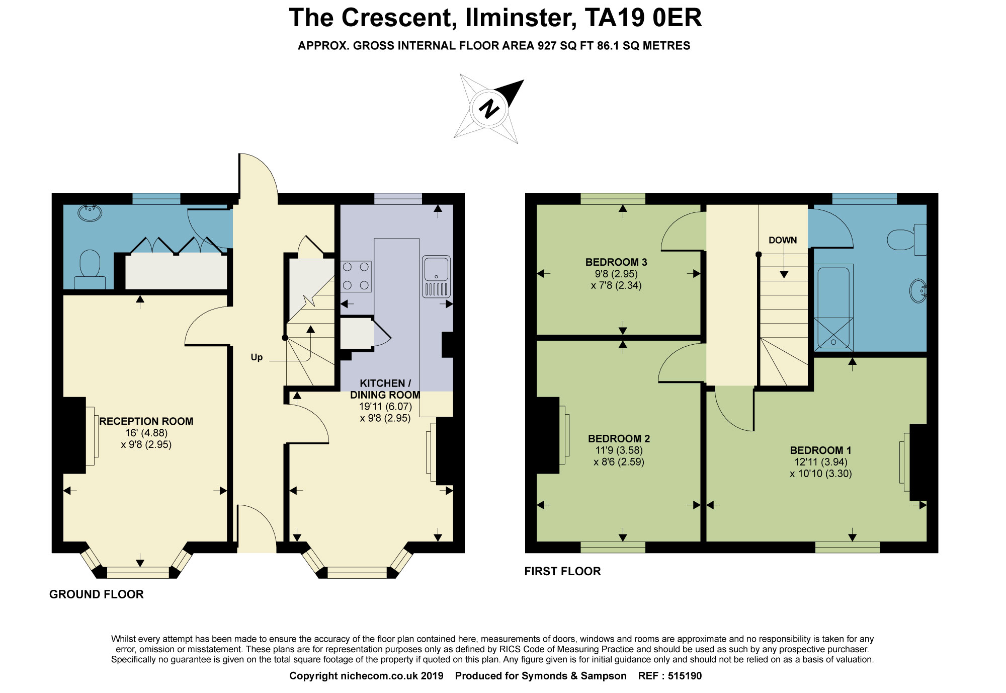 3 bed terraced house for sale in The Crescent, Ilminster, Somerset TA19