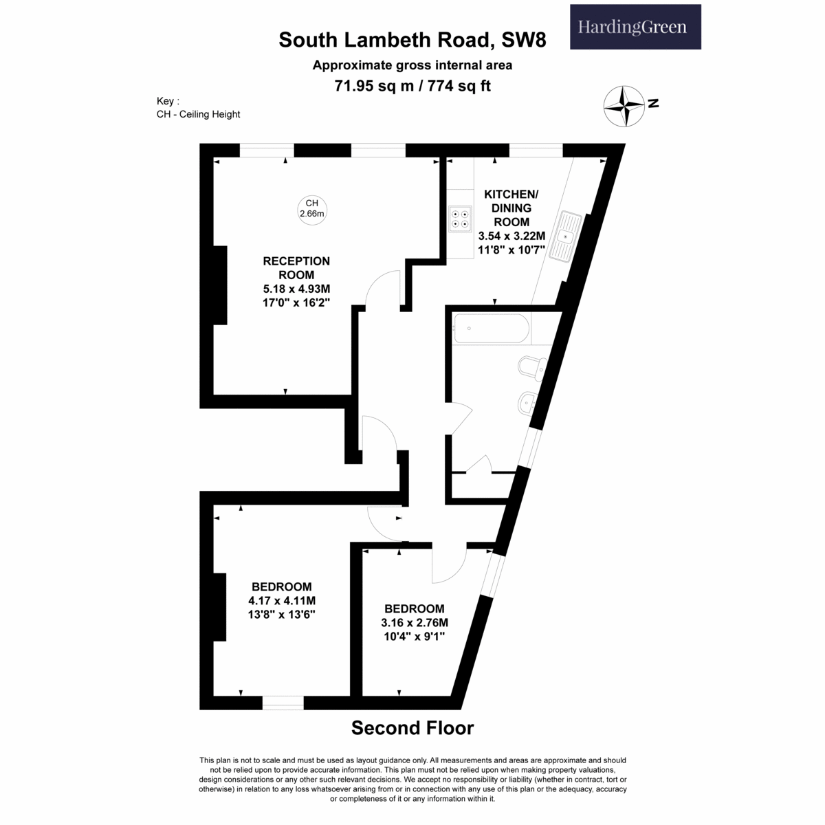 Flat Flat 4, 187, South Lambeth Road, London floorplan