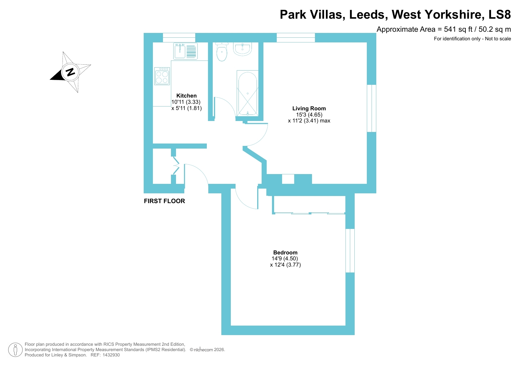 Flat D, 2, Park Villas, Leeds floorplan