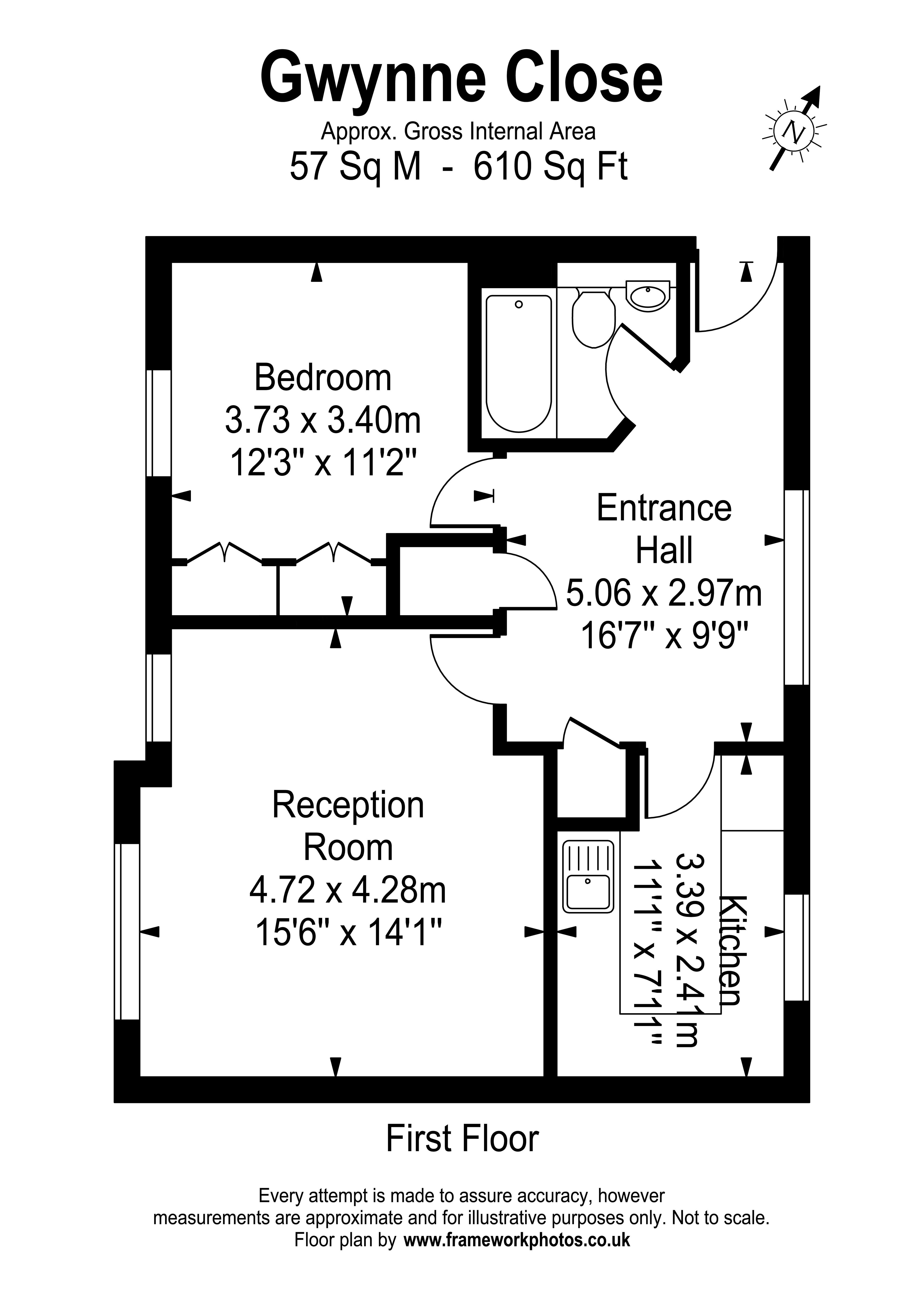 1 Bedrooms Flat to rent in Gwynne Close, London W4