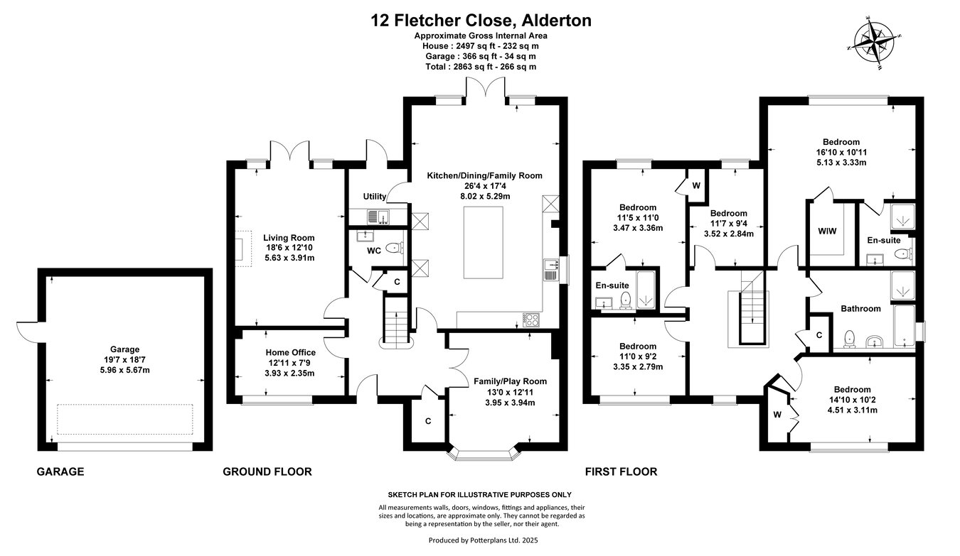 12, Fletcher Close, Tewkesbury floorplan
