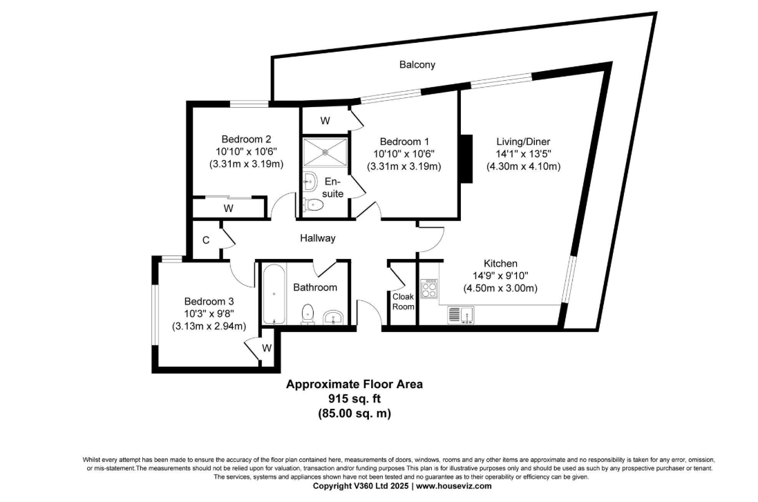 Apartment 3, 57 Marine Drive, Colwyn Bay floorplan