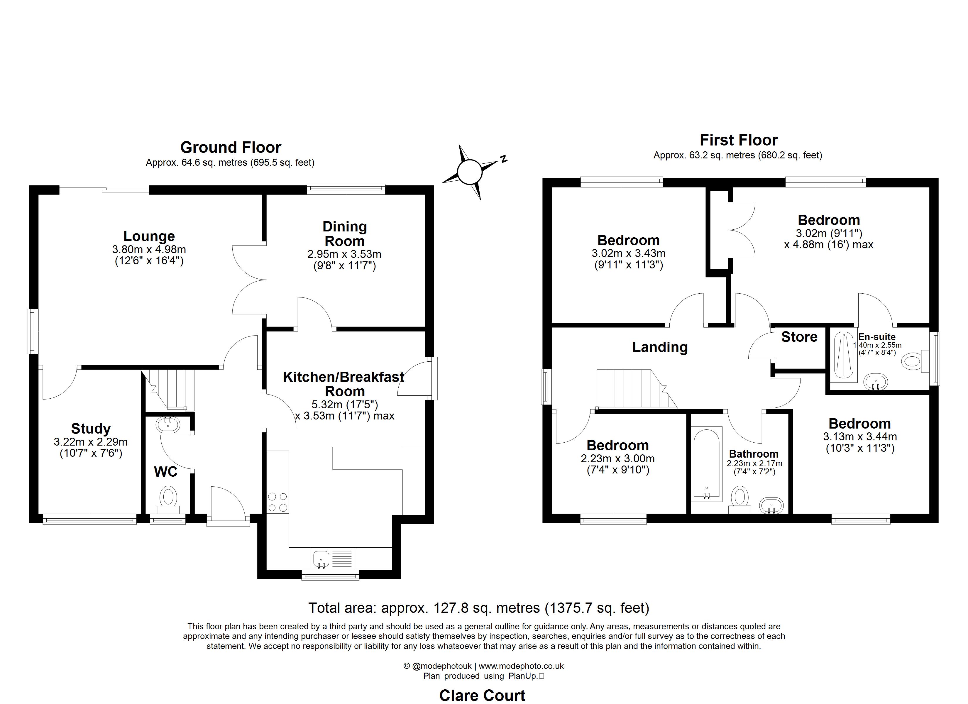 16, Clare Court, Dunmow floorplan
