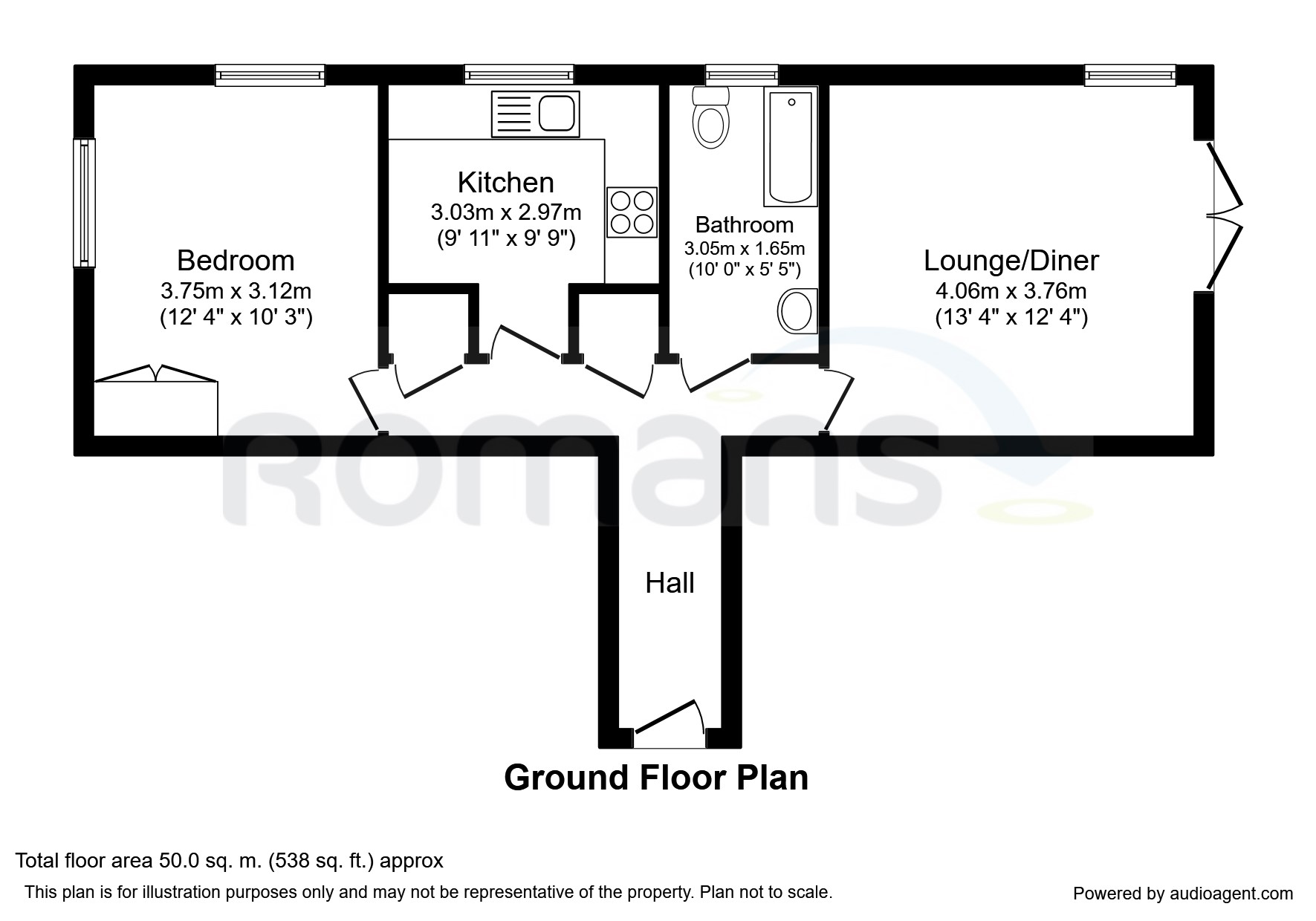 1 Bedrooms Flat to rent in Jubilee Hall Road, Farnborough GU14