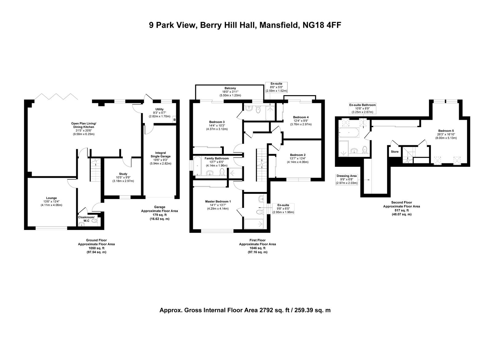 9, Park View, Berry Hill Hall, Mansfield floorplan