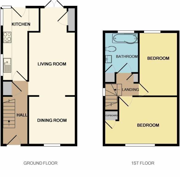 Green Walk, Crayford, Kent DA1, 2 bedroom semidetached house for sale