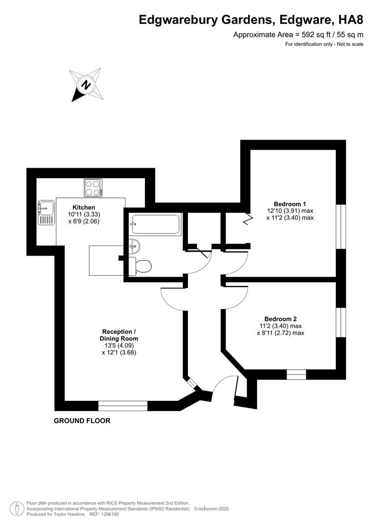 Flat 1, 40, Olive Court, Edgwarebury Gardens, Edgware floorplan