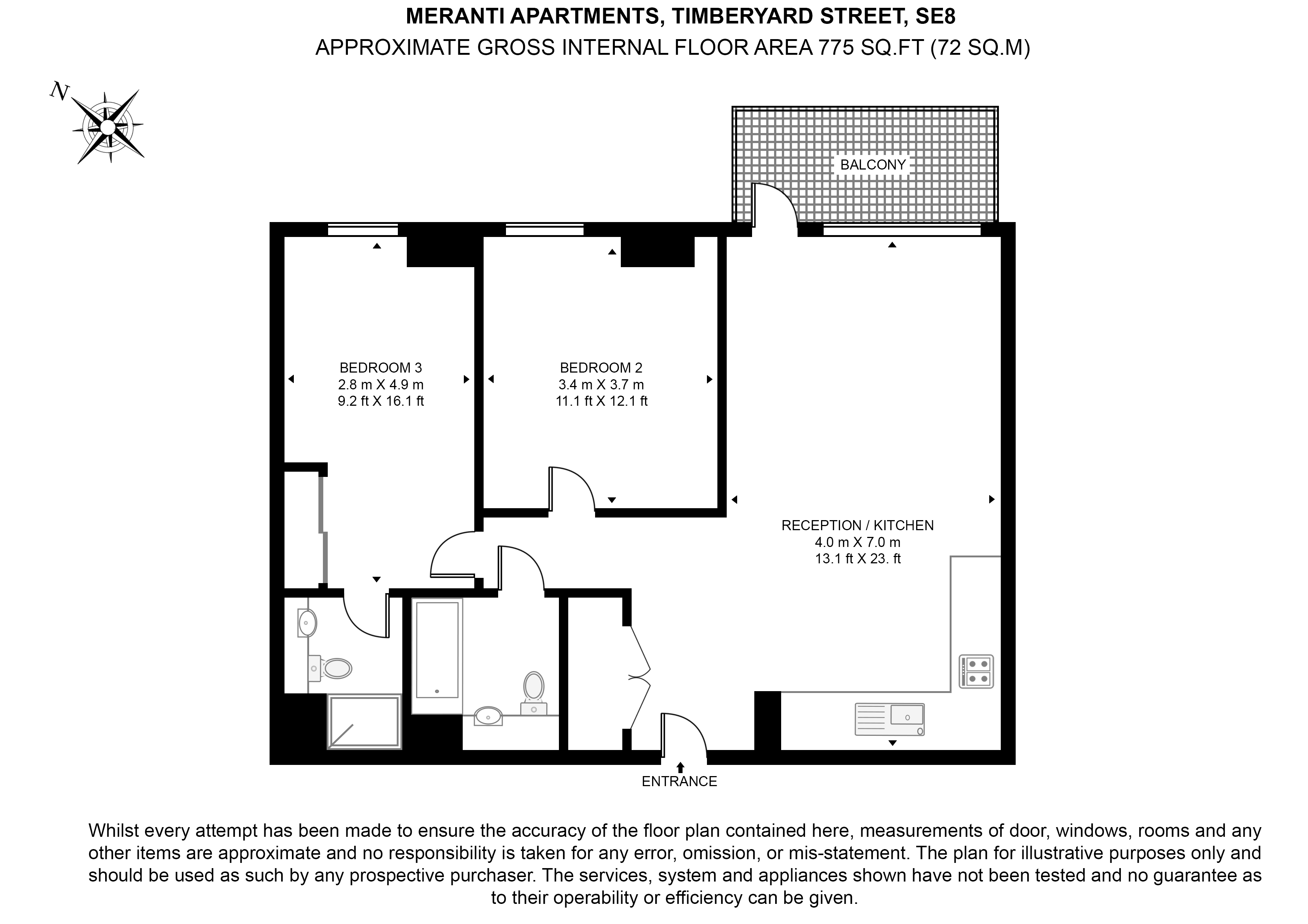 Meranti Apartments , Grove Street, London floorplan