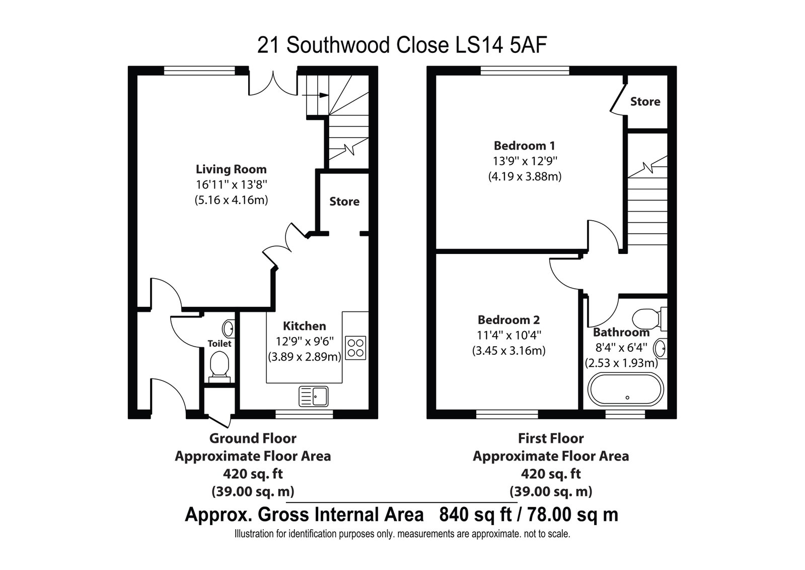 21, Southwood Close, Leeds floorplan