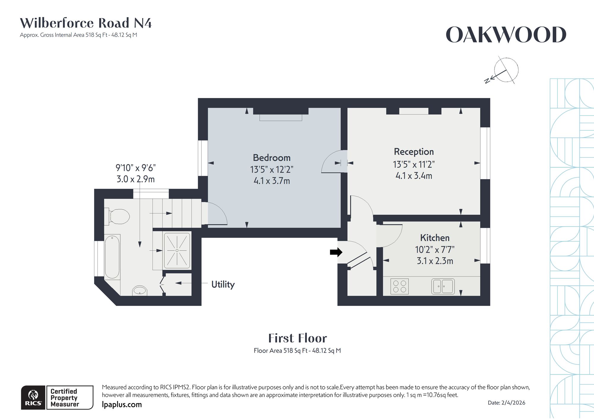 Flat B, 119 Wilberforce Road, London floorplan