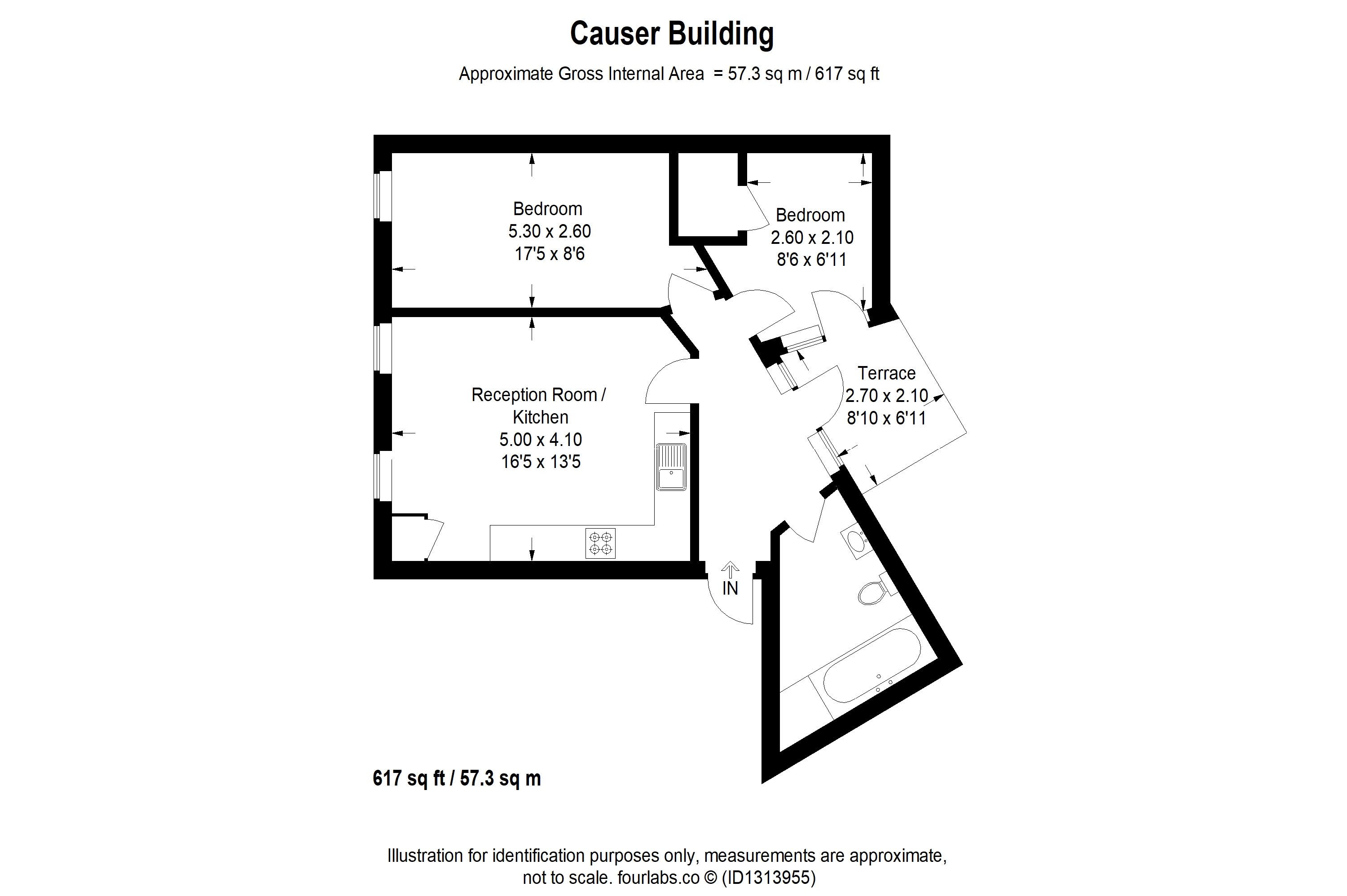 Flat 1 Causer Building,, Crown Road, St Margarets floorplan