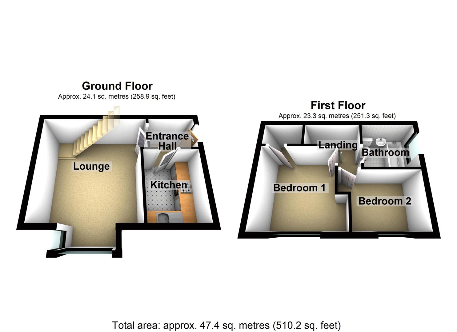 2 Bedrooms Terraced house to rent in The Belfry, Luton LU2