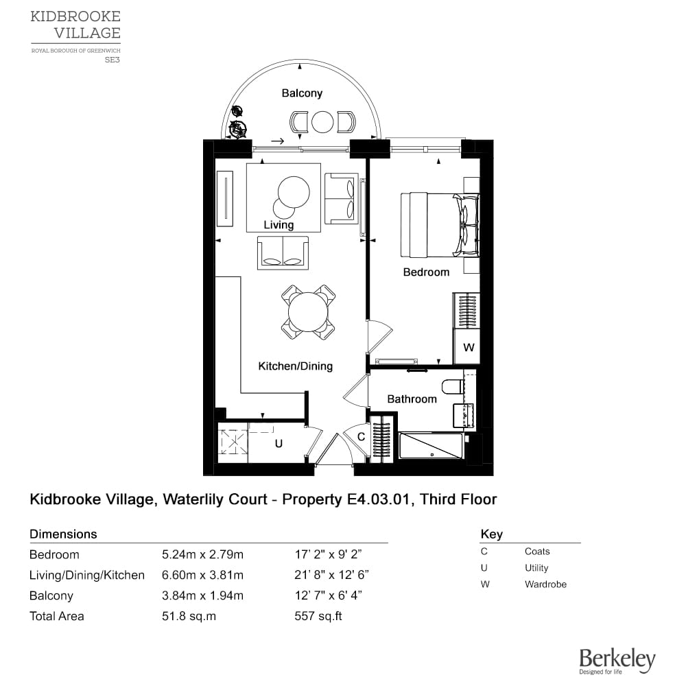 E4.03.01, Greenwich, Se3 9Fw, Greenwich floorplan