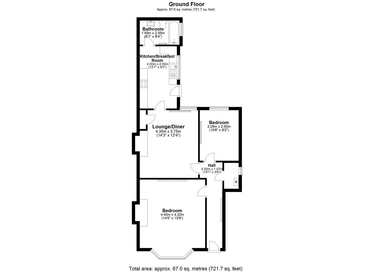 Terrace, Heaton, Newcastle Upon Tyne NE6, 2 bedroom flat for