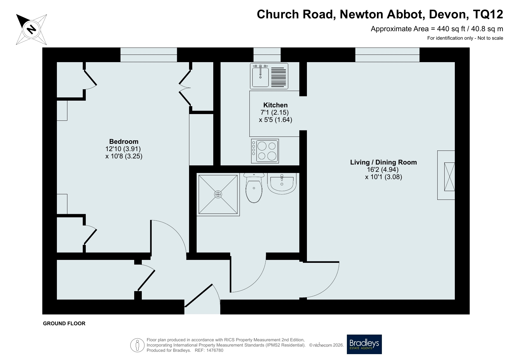 Flat 6, Milton House,, Church Road, Devon floorplan