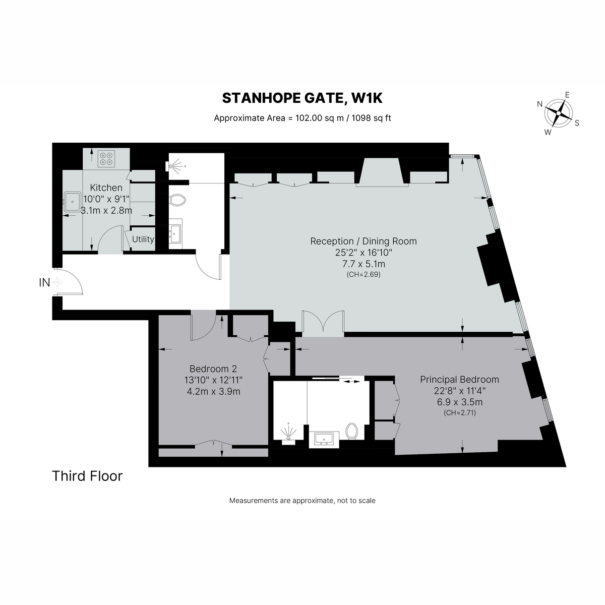 Flat 3.06, 5-6, Stanhope Gate, London floorplan