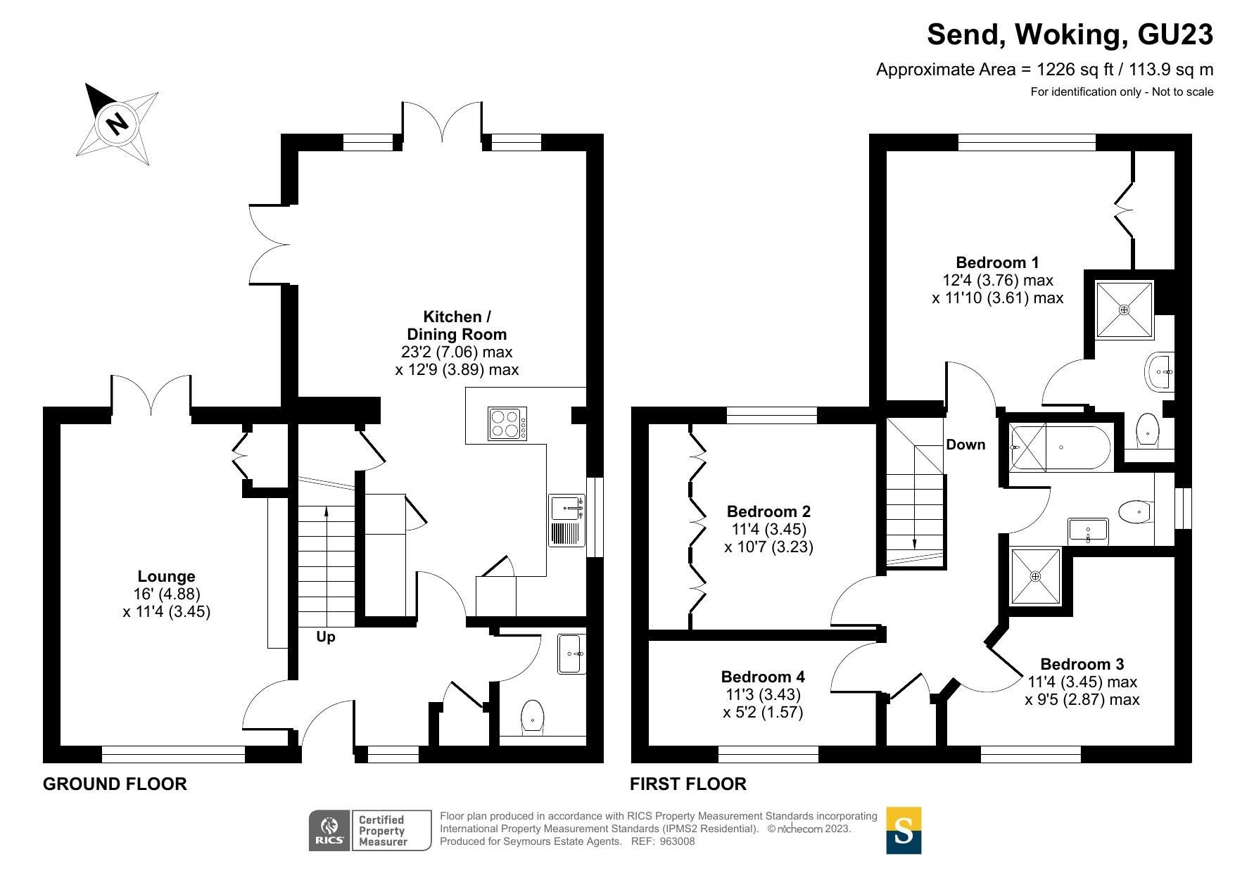 4 Burnt Common Cottages,, Clandon Road, Surrey floorplan