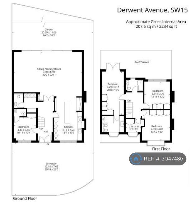 Derwent Avenue, London floorplan