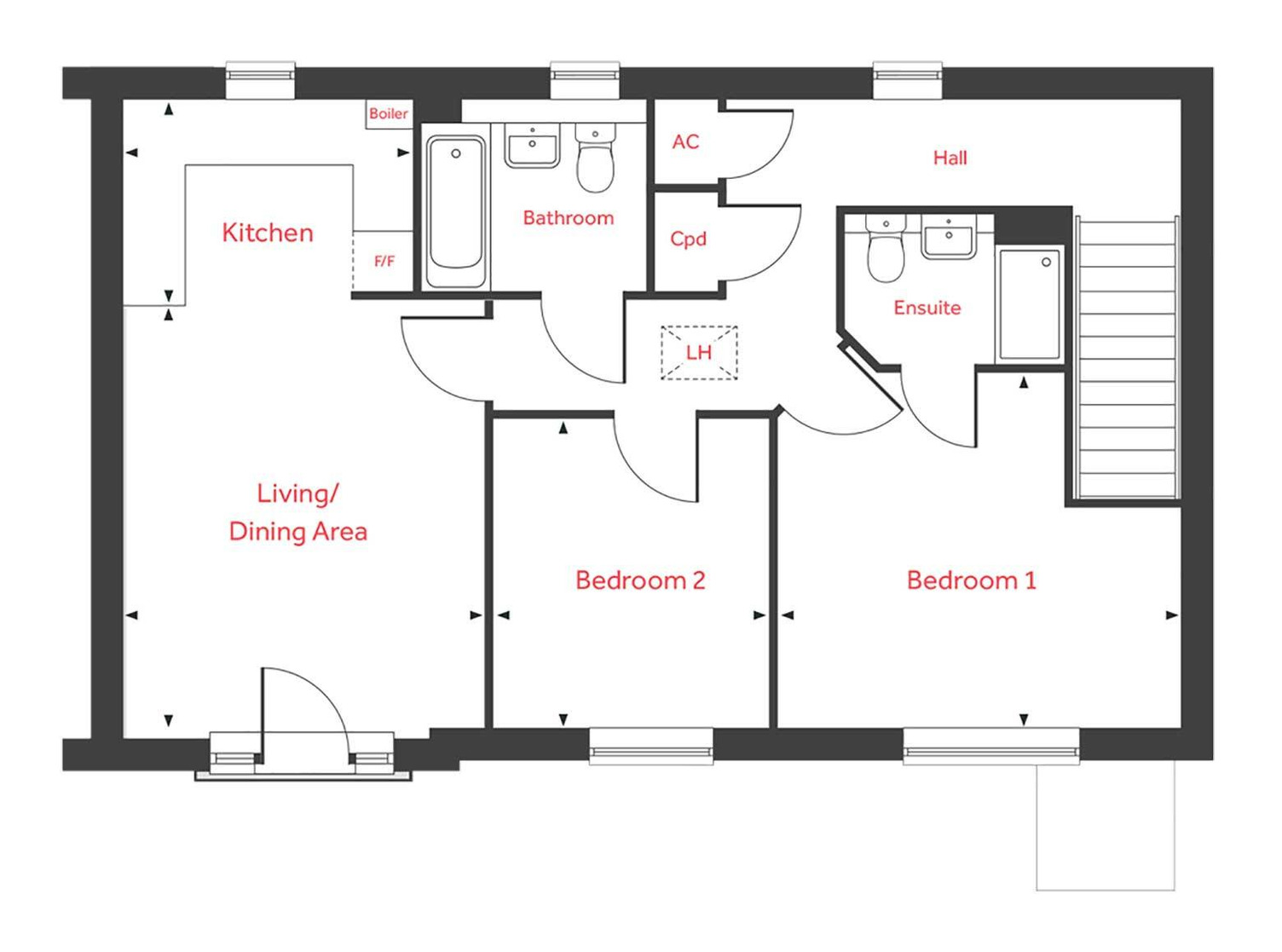 "The Ripon" at Eagle Avenue, Cowplain, Waterlooville PO8, 2 bedroom