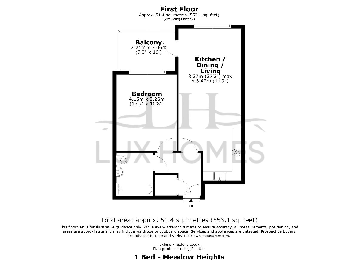 Flat 1, Meadow Heights, Romford floorplan