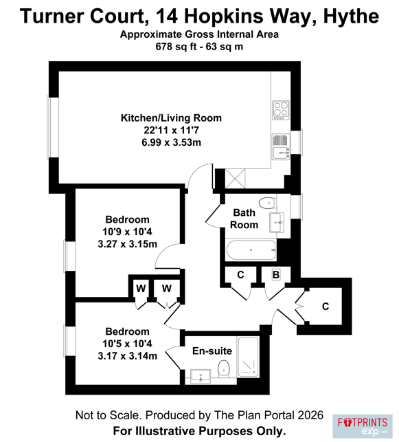 14,Apartment 1, Turner Court, Hopkins Way, Hythe floorplan