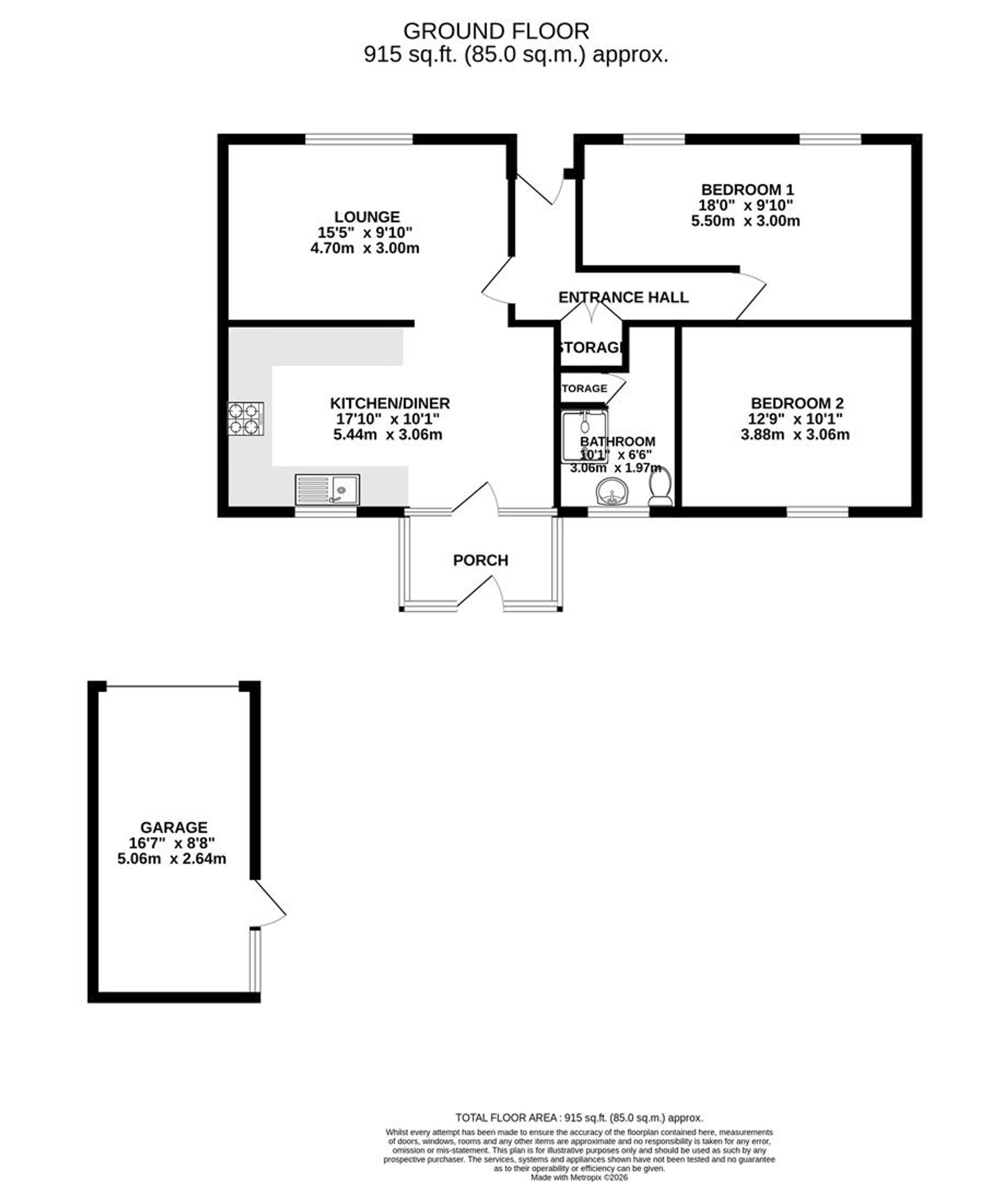 5 Pewit Close, Chesterfield floorplan