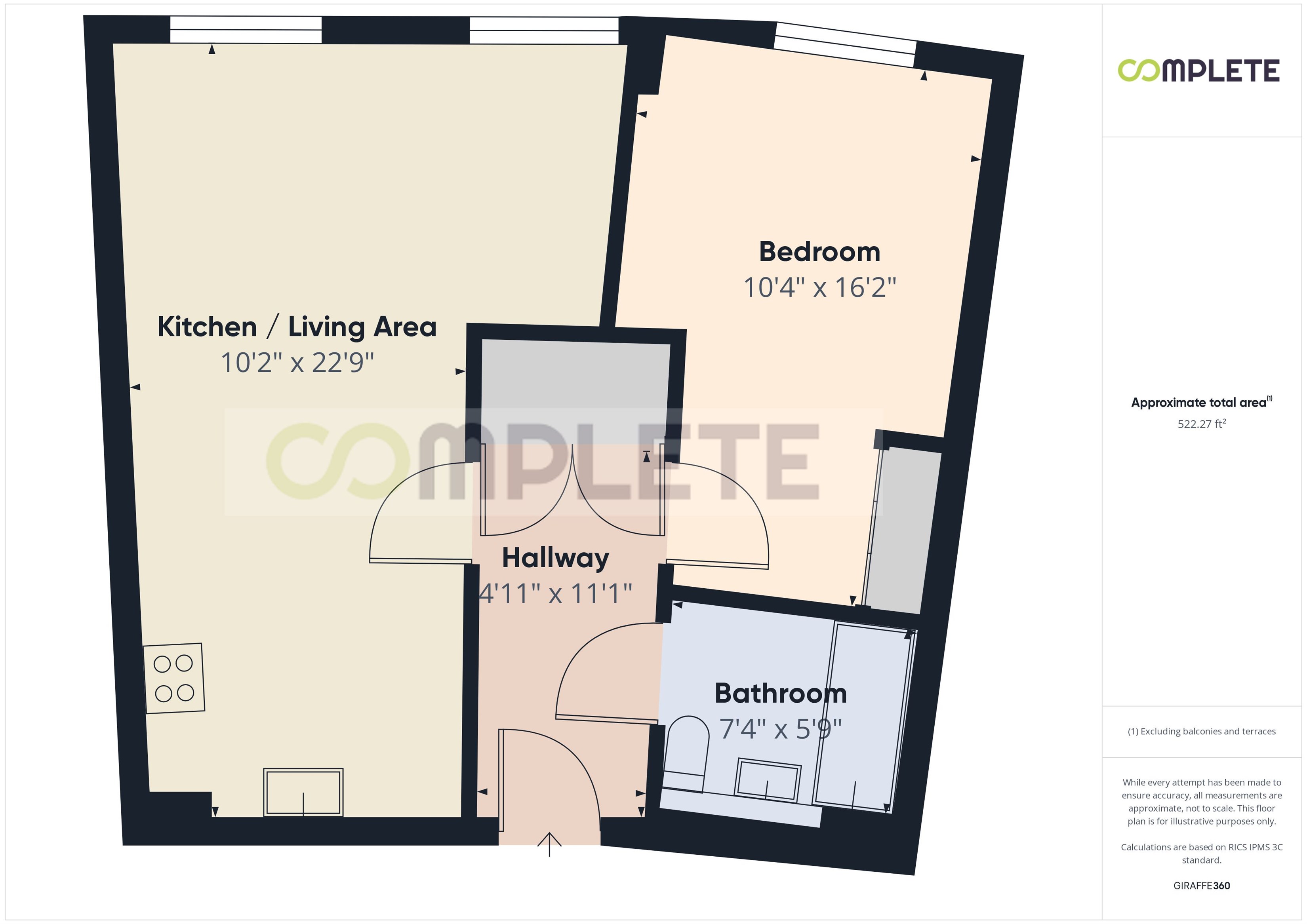 Apartment 39 (Plot 2238) Lincoln Apartments, 3 Lexington Gardens Block E, Birmingham floorplan