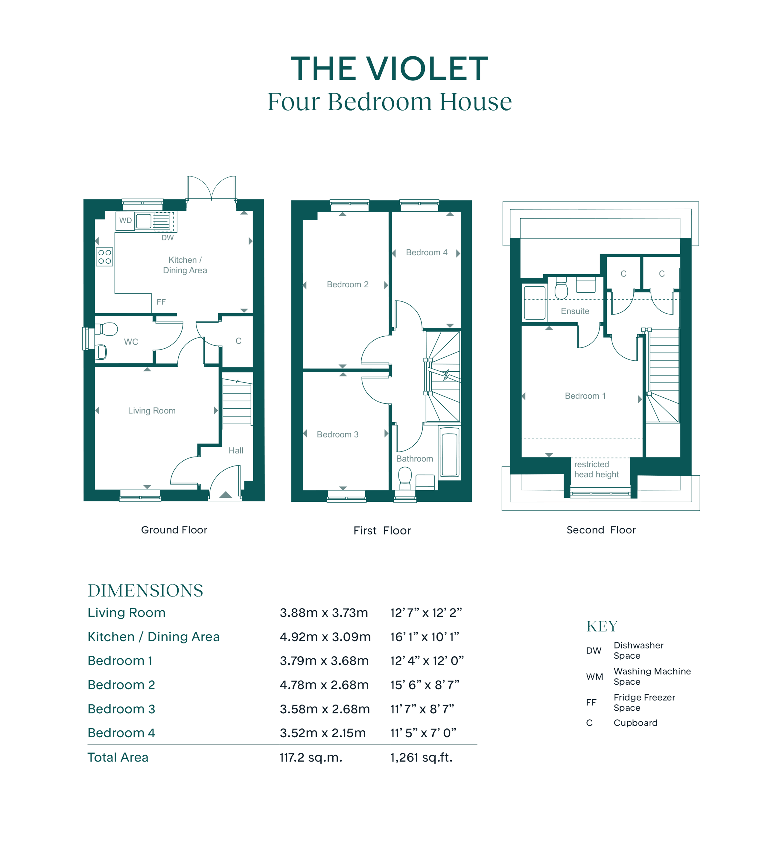 1 curlew close - Violet, Leaf Living at The Gateway, Bexhill, TN40, Bexhill-On-Sea floorplan