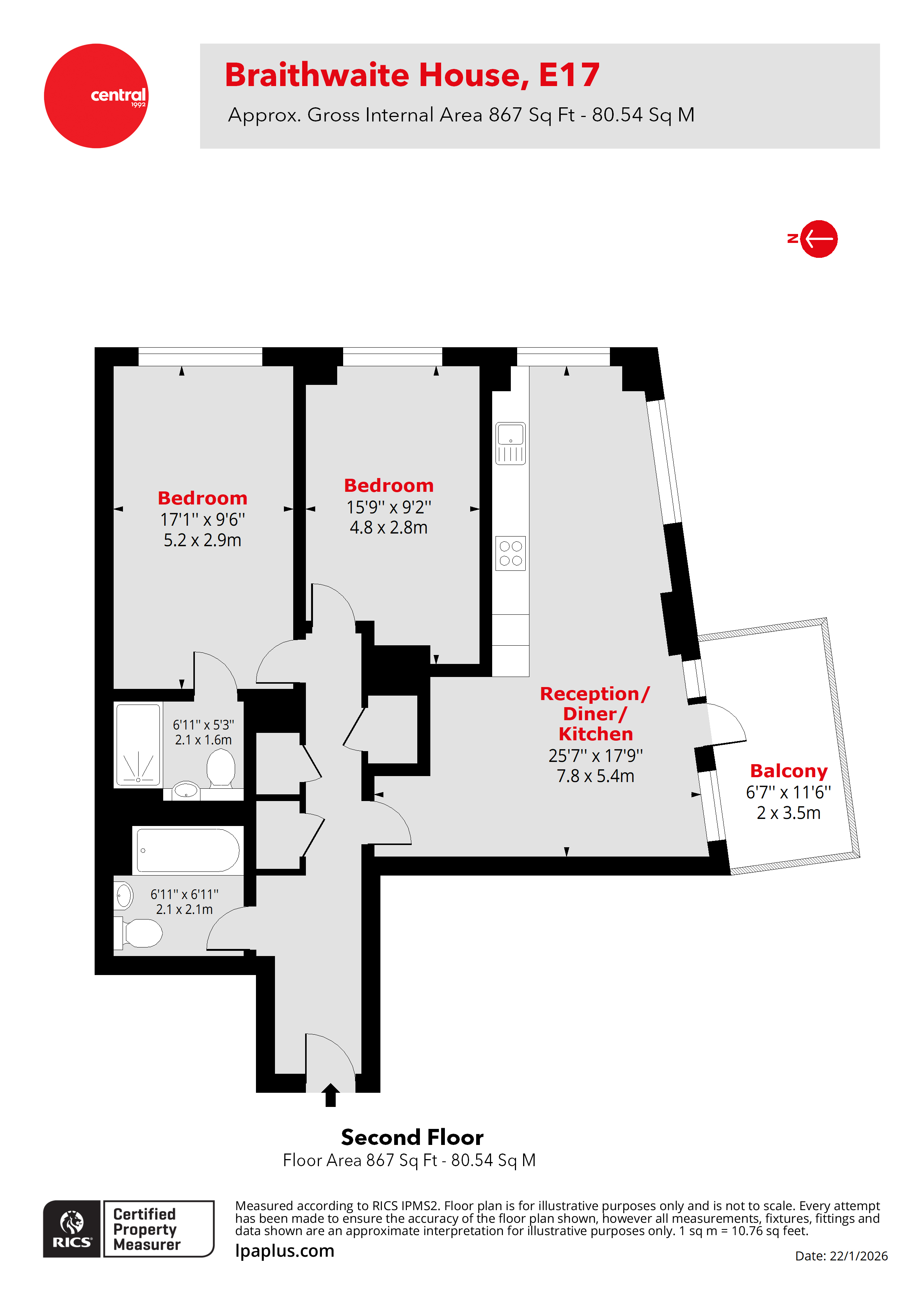 Flat 12, Braithwaite House, 6, Troubridge Square, London floorplan