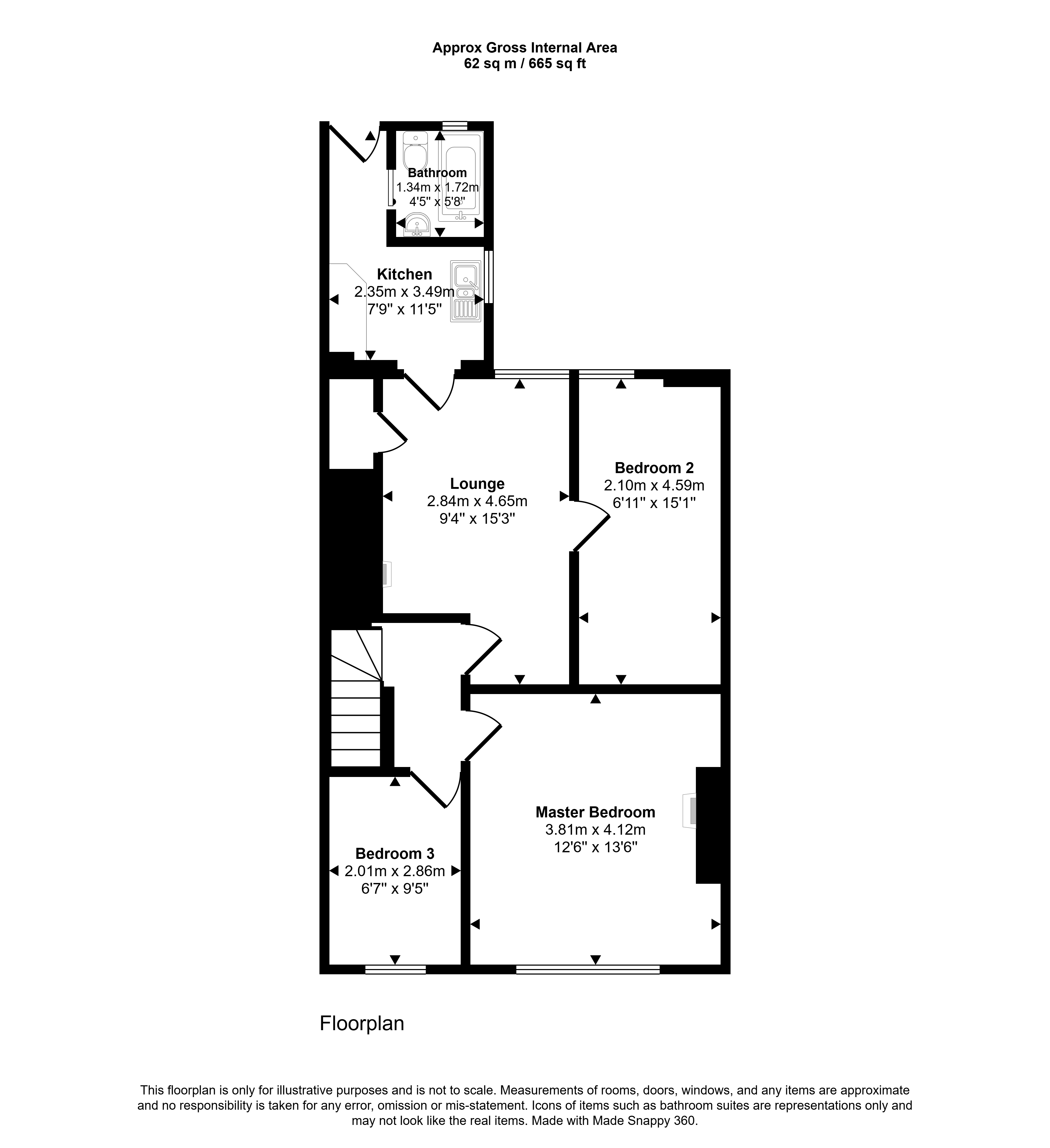 78, Station Road, Newcastle upon Tyne floorplan