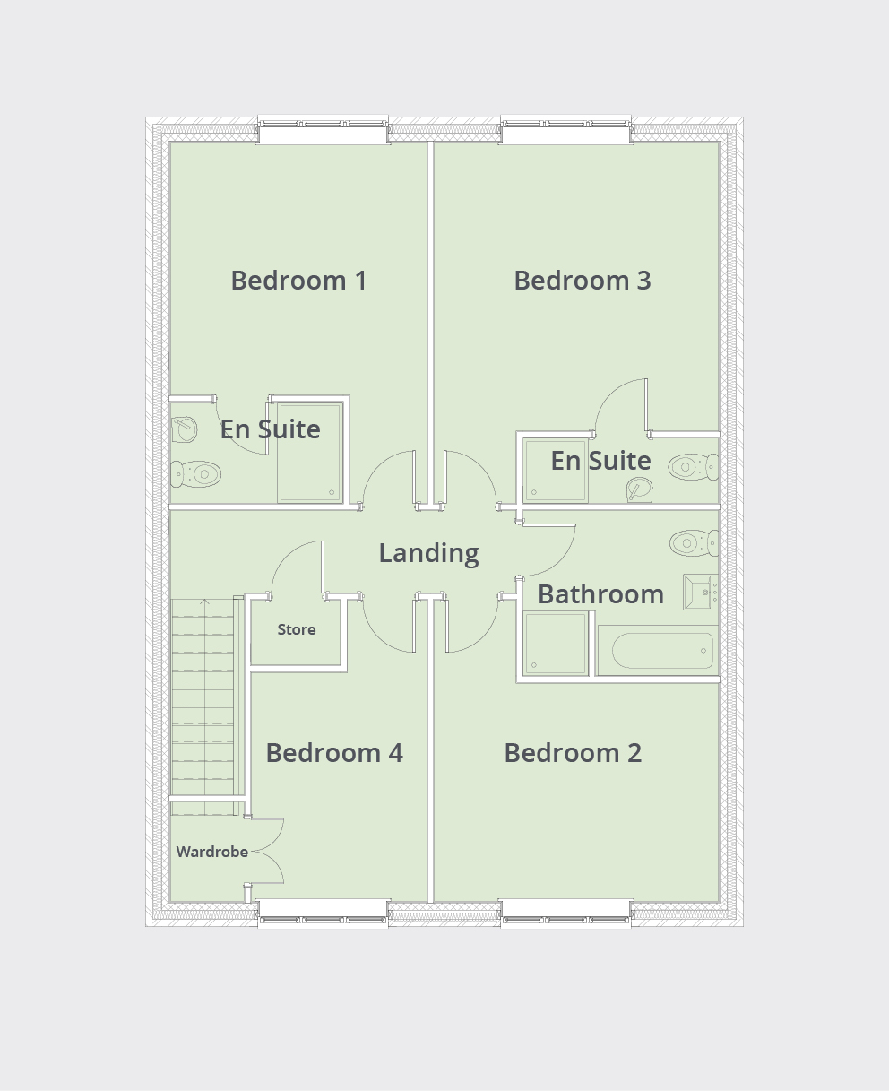 New home, 4 bed detached house for sale in Wood Lane, Gedling