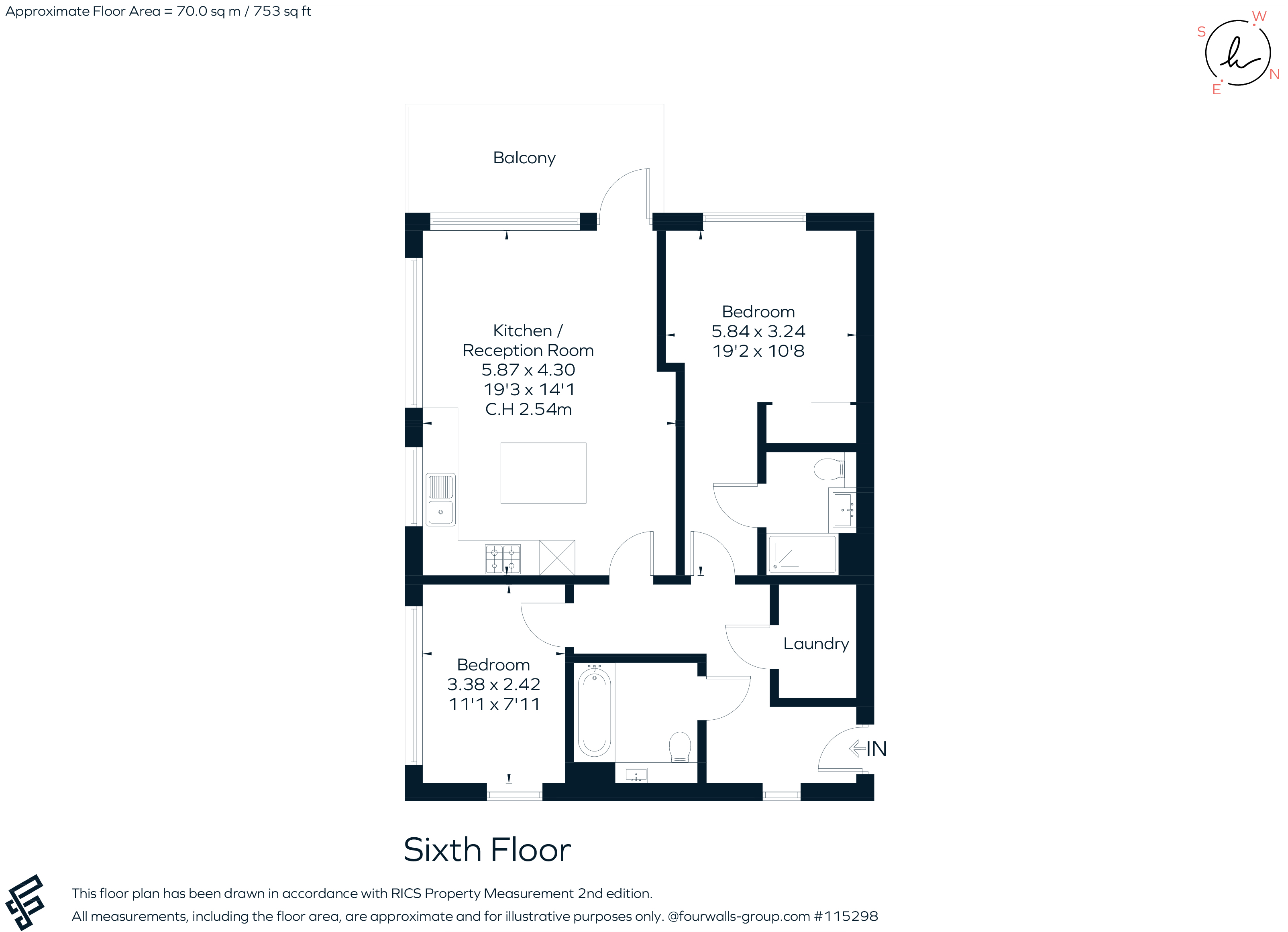 Flat 33, Prime House, Banister Road, London floorplan