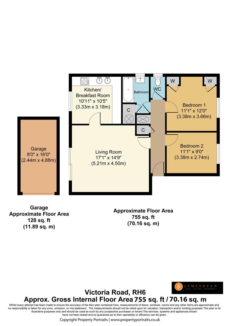 5 Elizabeth Court, Victoria Road, Horley floorplan
