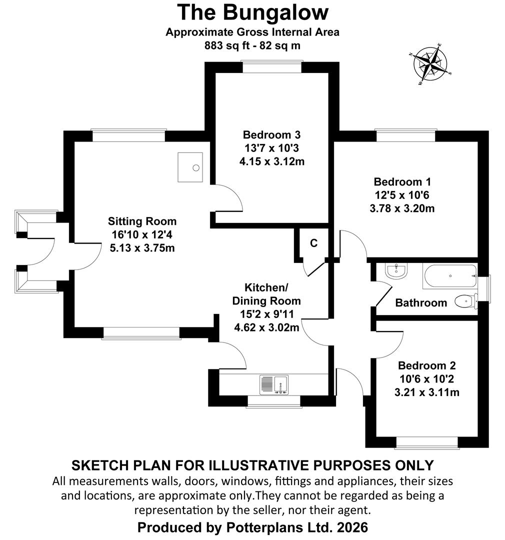 The Bungalow, Main Road, Brighstone floorplan