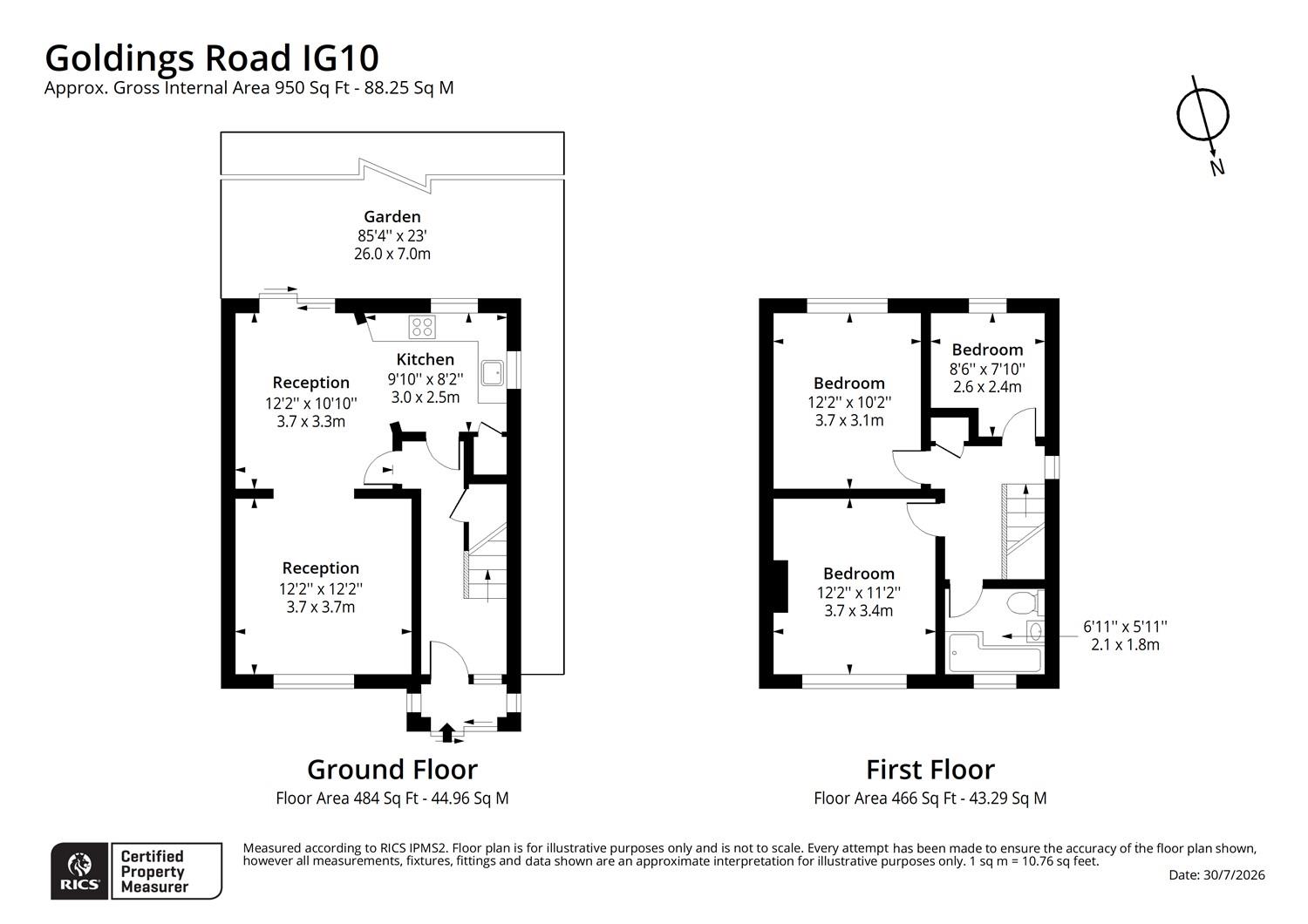 44, Goldings Road, Loughton floorplan