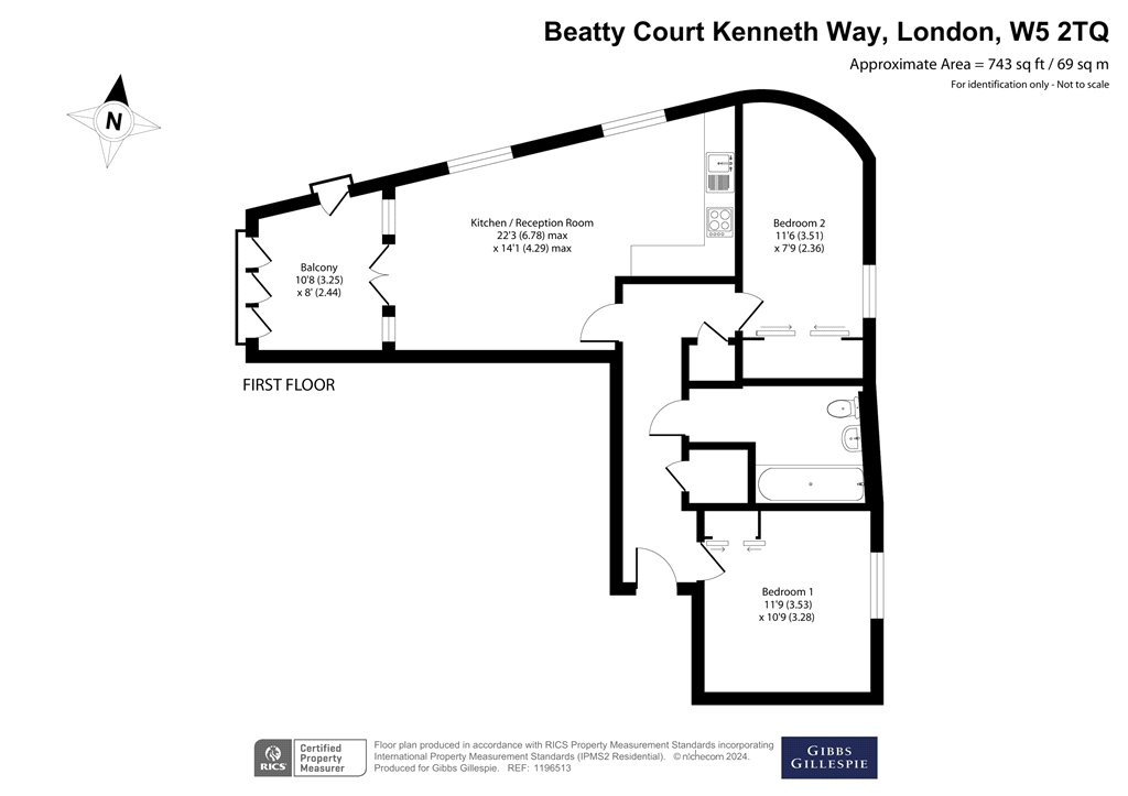 7 Beatty Court,, Kenneth Way, London floorplan