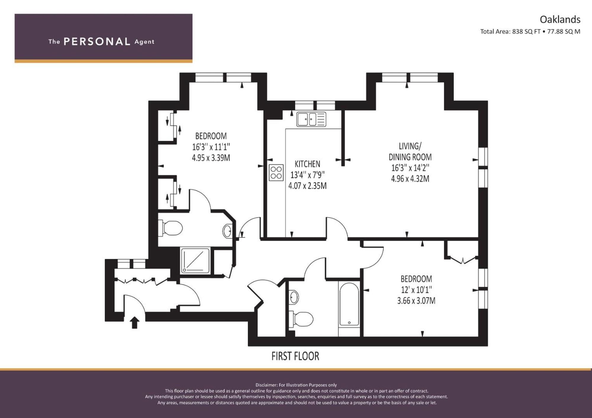 Flat 4, Oaklands, Tadworth floorplan