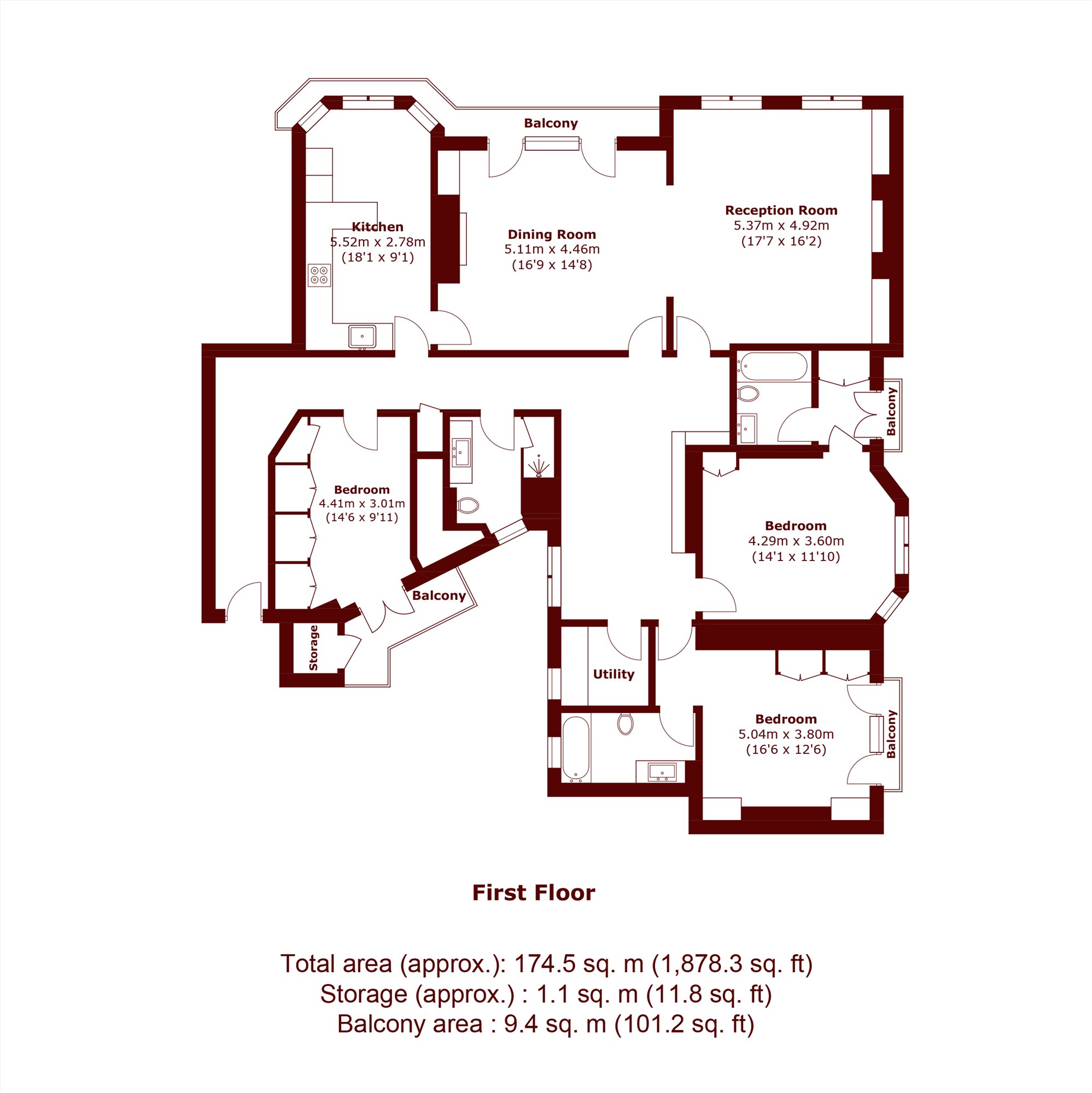 Flat 5, Blomfield Court, Maida Vale, London floorplan
