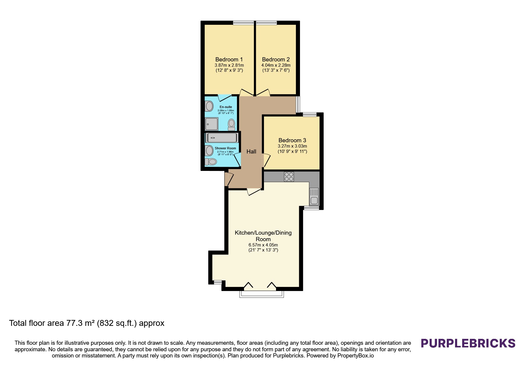 Flat 3/Seas Reach, St. Ives Road, St. Ives floorplan