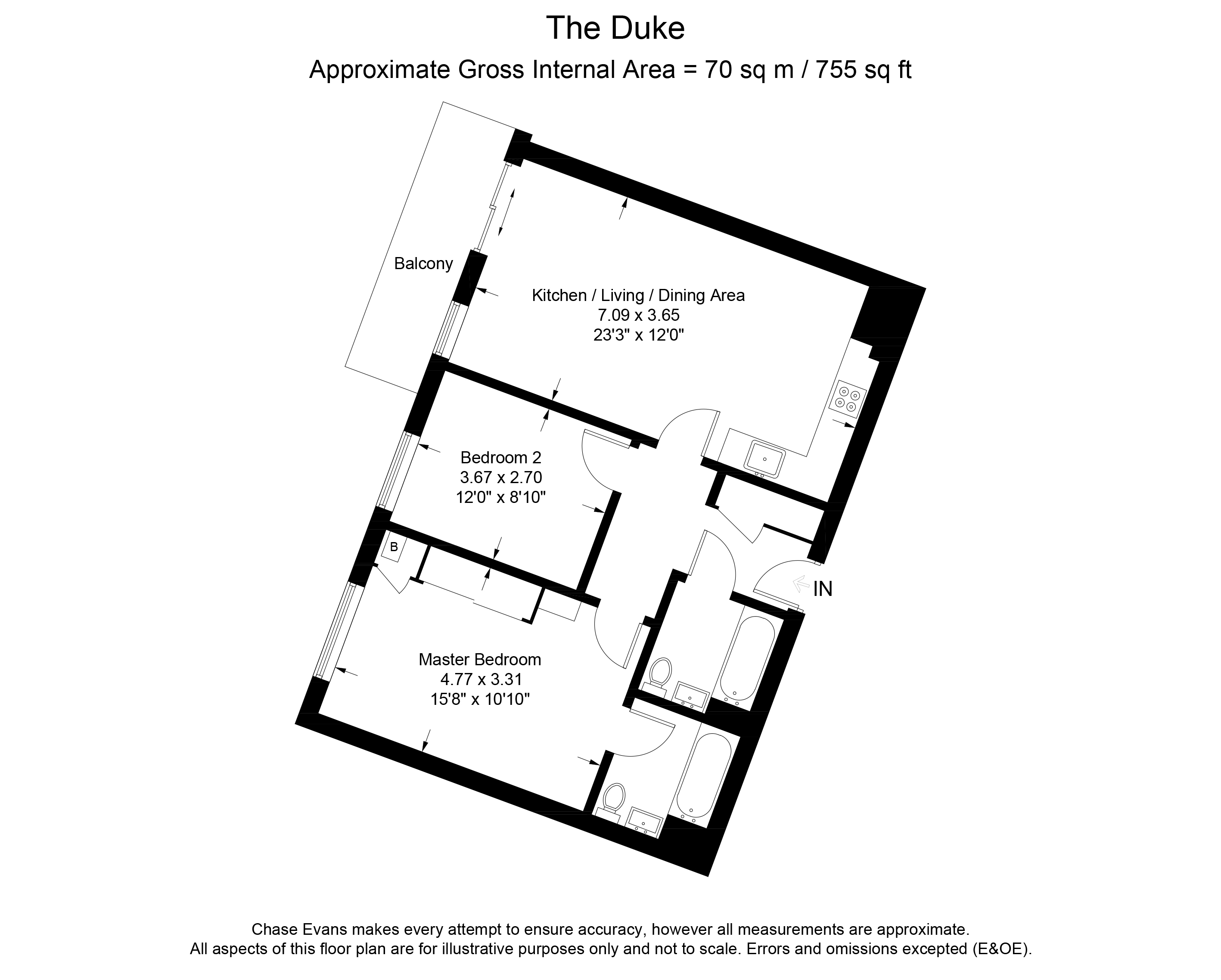 2 Bedrooms Flat to rent in The Duke, Langley Square, Dartford DA1
