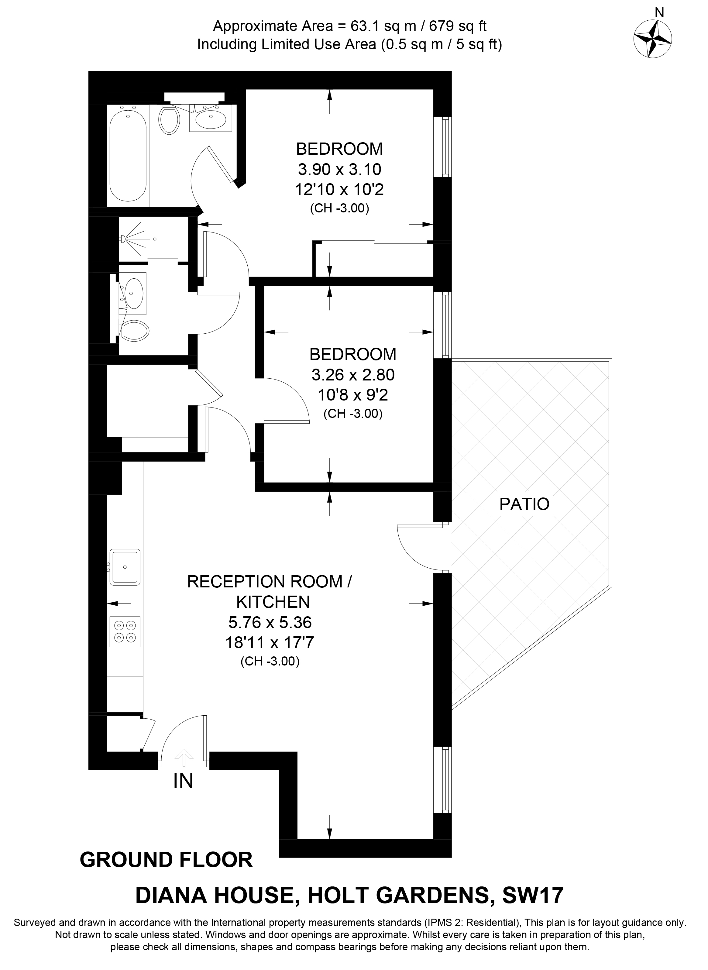 23, Diana House, Wandsworth floorplan