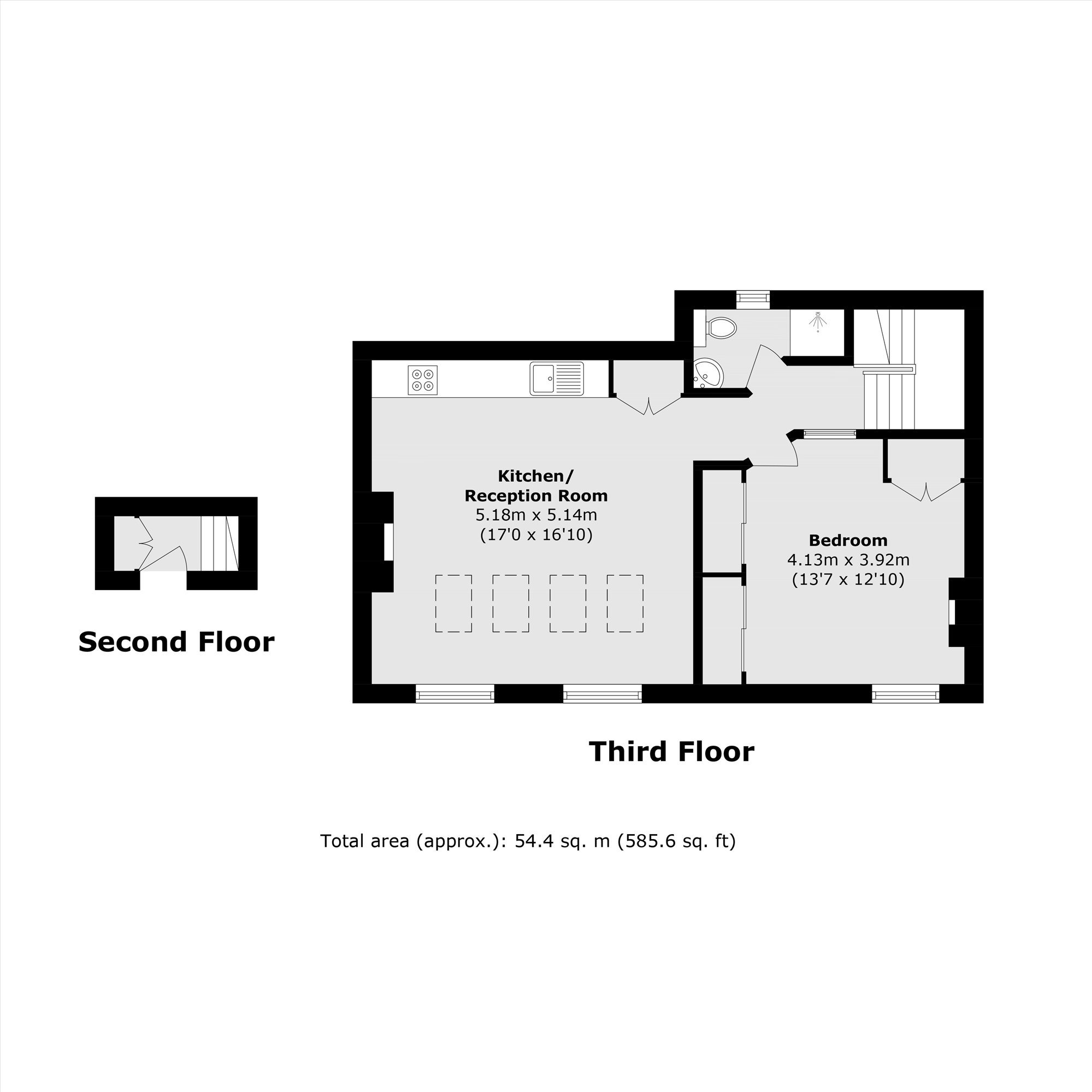 Flat 3, 20, Cleveland Street, London floorplan