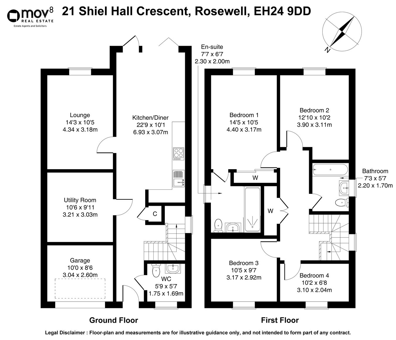 21, Shiel Hall Crescent, Rosewell floorplan
