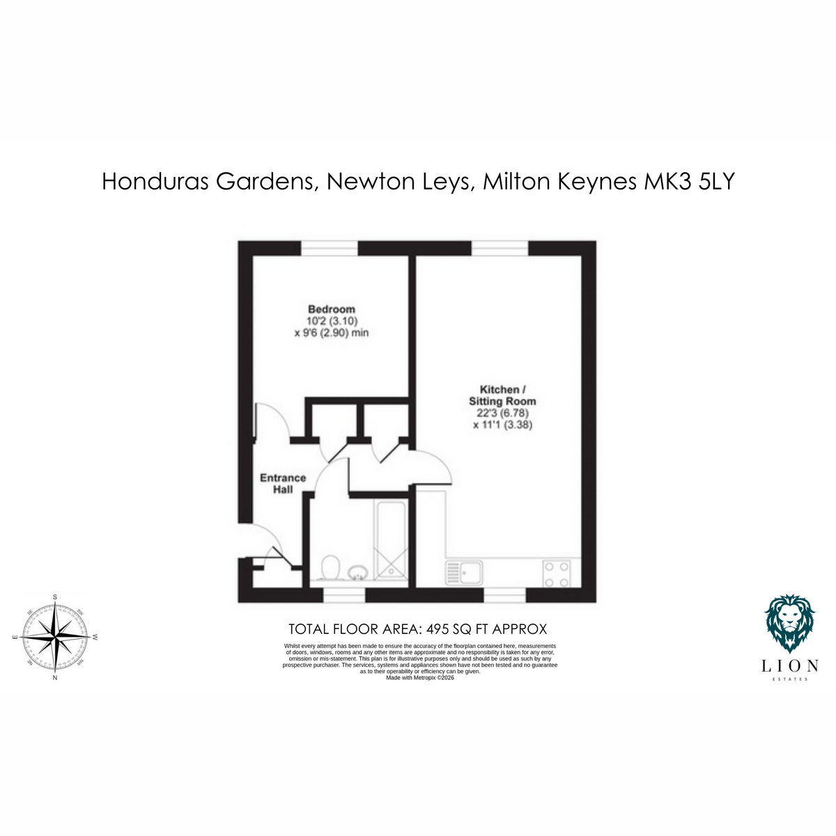 Flat Flat 5, 33, Honduras Gardens, Milton Keynes floorplan