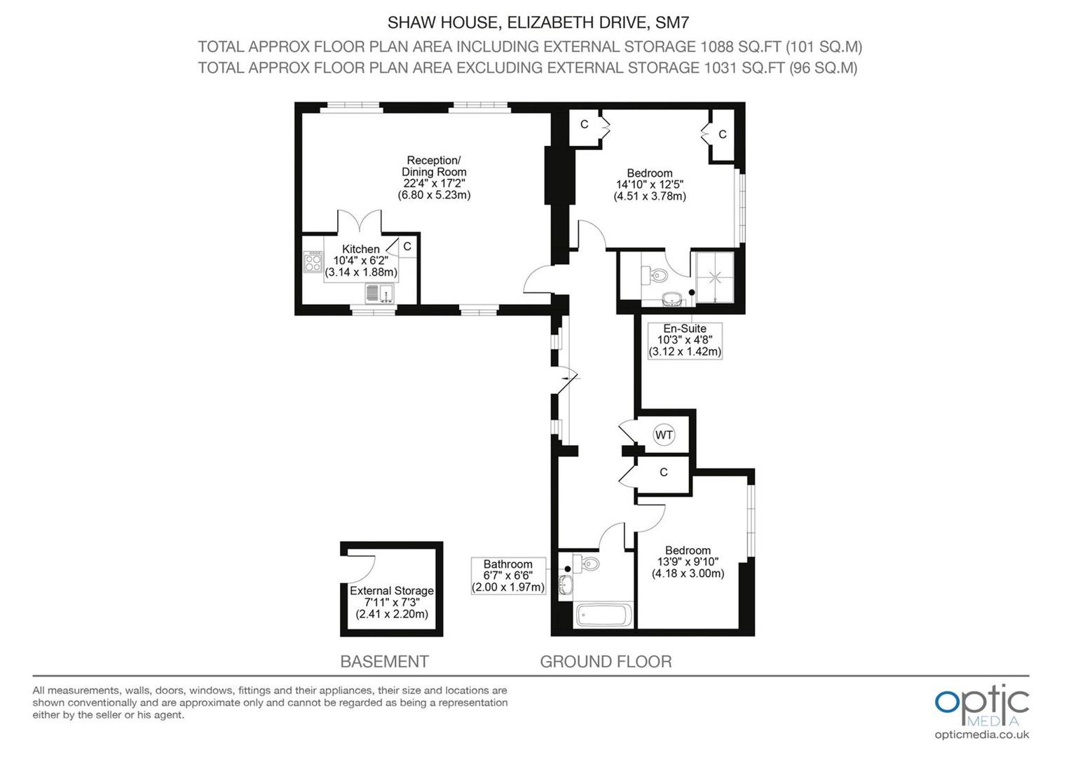 Flat 1 Shaw House, Elizabeth Drive, Banstead floorplan